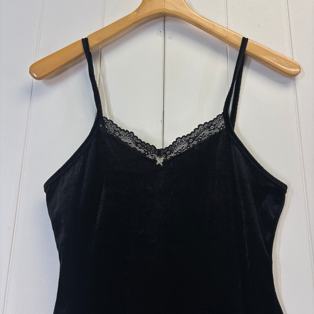 Women Y2K Festival Fairy Grunge Velvet Lace Slip Dress Size S Indie Butterfly - Picture 7 of 8